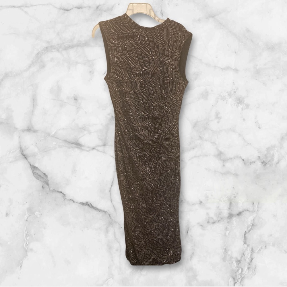 Anne Klein Elegant Black and Gold Sparkly Sleeveless Dress size 10